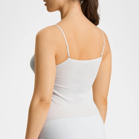 HANRO Anne Lace-Trim Cotton Cami Top in Cool Blue Size Large NWT - Picture 5 of 8